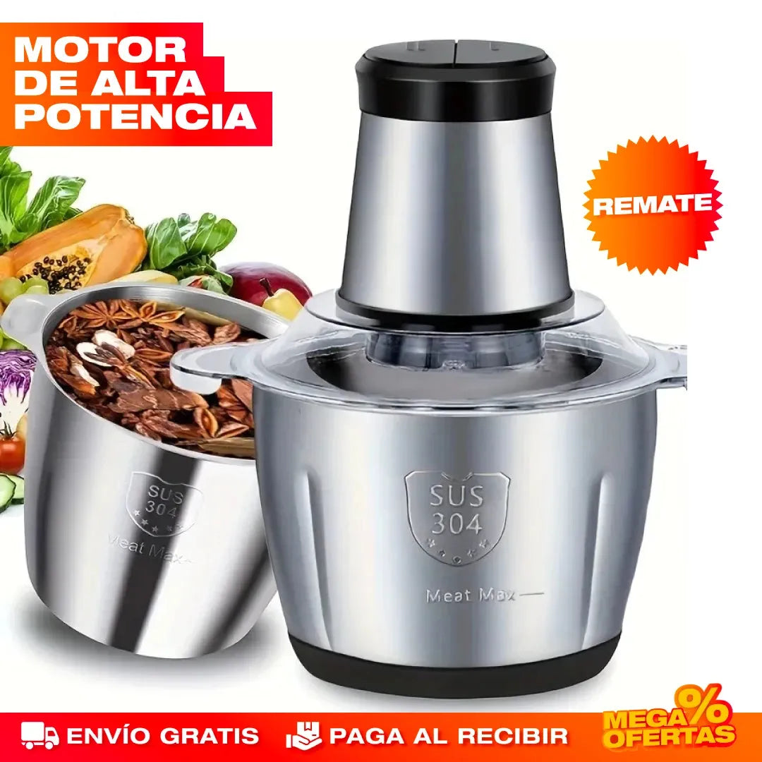 Molino Picador Eléctrico de Acero Inoxidable 2L